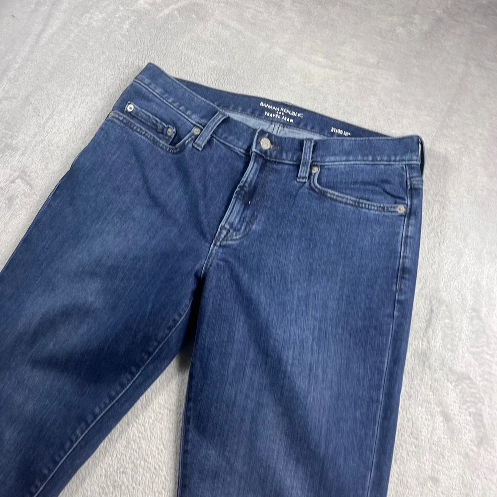 Banana Republic Travel Jean Mens 31x30 Slim Fit Medium Wash Blue Denim Pants‎